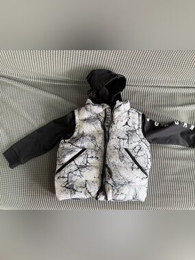 Jordan Black and White Hooded Jacket with Branded Trim